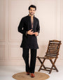 Black Armani Beads & Thread Kurta Set | Tulip Designer