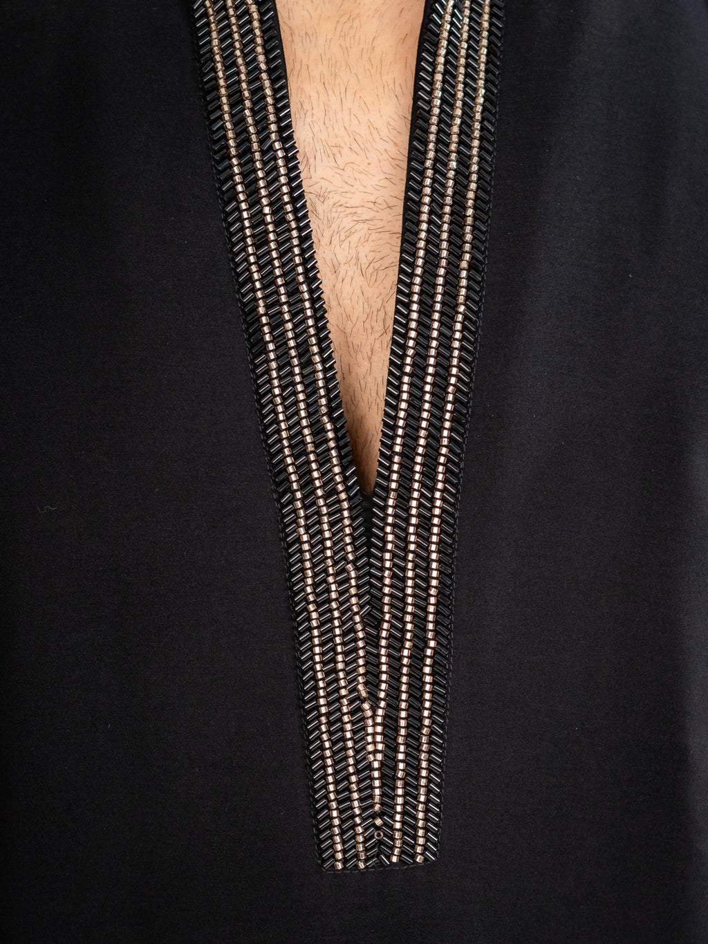 Black Armani Beads & Thread Kurta Set | Tulip Designer
