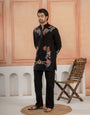 Black Armani Lachka Multicolor Embroidery Kurta & Bell Bottom Pant