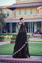 Luxury Black Aurum Georgette Heavy Flair Lehenga Collection for Women
