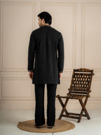 Black Lachka Beads Mirror Kurta Set | Tulip Designer
