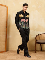 Luxury Black Bomber Jacket with Pant for Men Wedding Wear