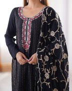 
Stunning Chinon Silk with thread & Sequence work Fancy Suit Set