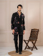 Black Embroidered Kurta Set For Men | Tulip Designer