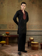 Navratri Black Rayon Embroidered Kurta Set | Tulip Designer
