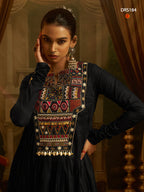 Black Handwork Gown Navratri Outfit | Tulip Designer

