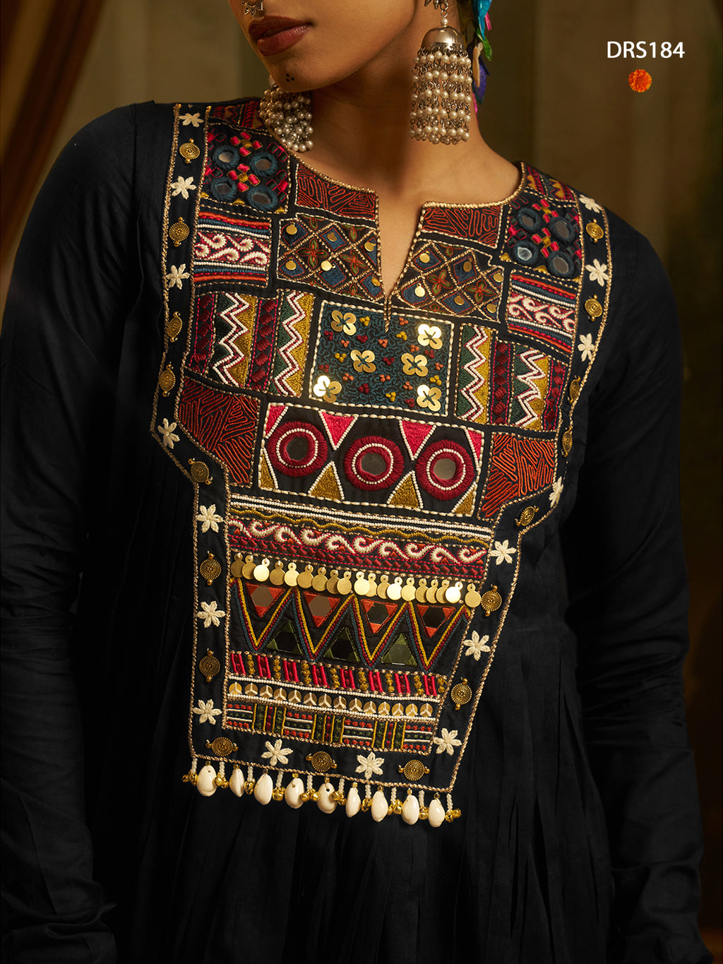 Black Handwork Gown Navratri Outfit | Tulip Designer
