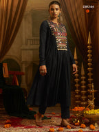 Black Handwork Gown Navratri Outfit | Tulip Designer
