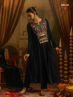 Black Handwork Gown Navratri Outfit | Tulip Designer
