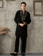 Black Premium Japanese Armani Lachka Beads Kurta Set | Tulip Designer