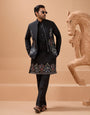 Premium Black Color Special Koti Kurta Set for Mens Wear