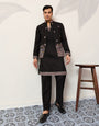 Wedding Special Black Koti Kurta with Pant for Mens Wear