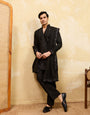 Classic Black Viscose Silk Embroidered Work Kurta Pant Dupatta Set