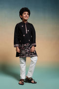 Magic Black Thread Sequence Work Kurta Pant Set For Wedding
