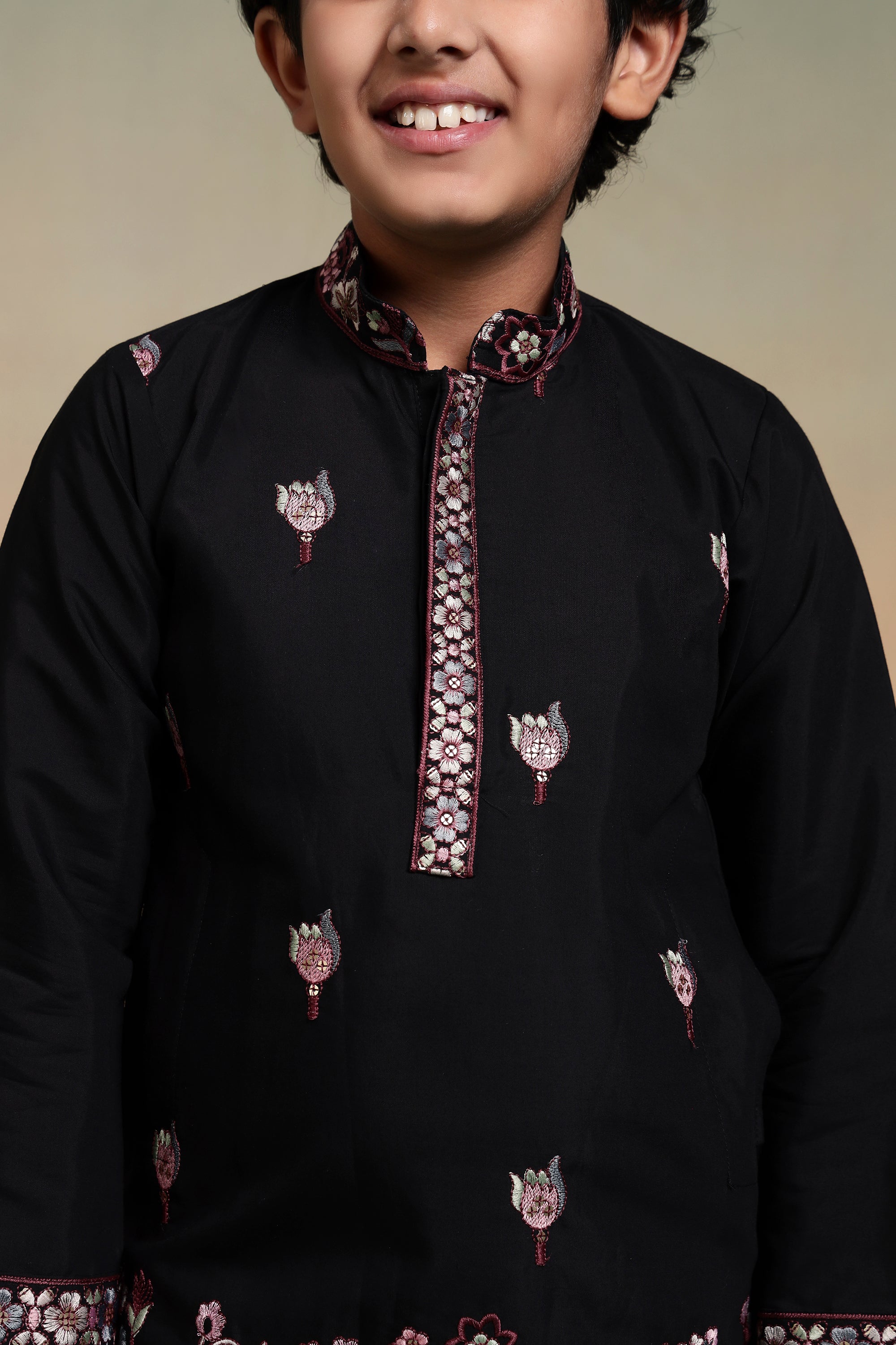 Magic Black Thread Sequence Work Kurta Pant Set For Wedding