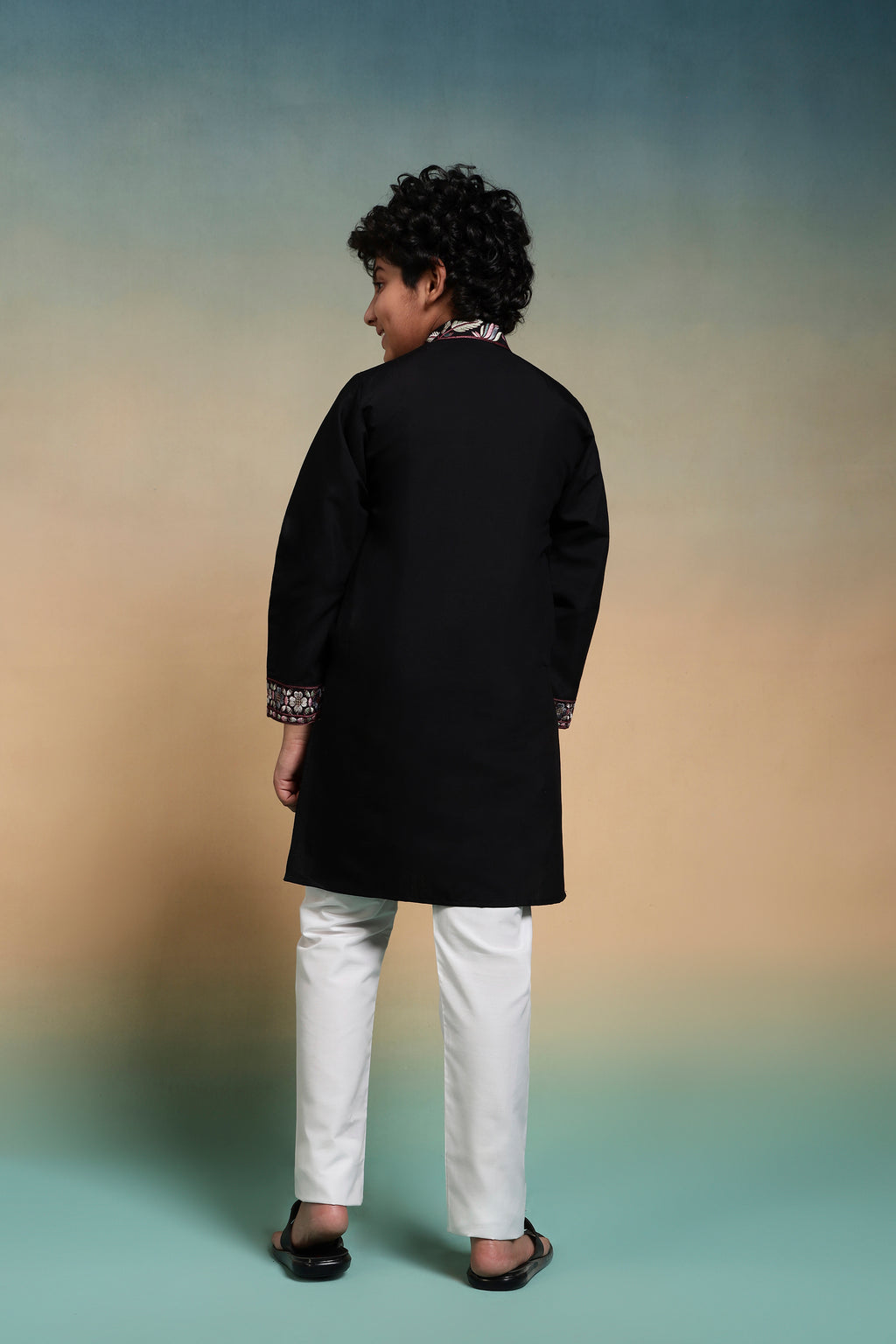 Magic Black Thread Sequence Work Kurta Pant Set For Wedding