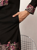 Festive Wear Premium Black Kurta Pant Set for Mens