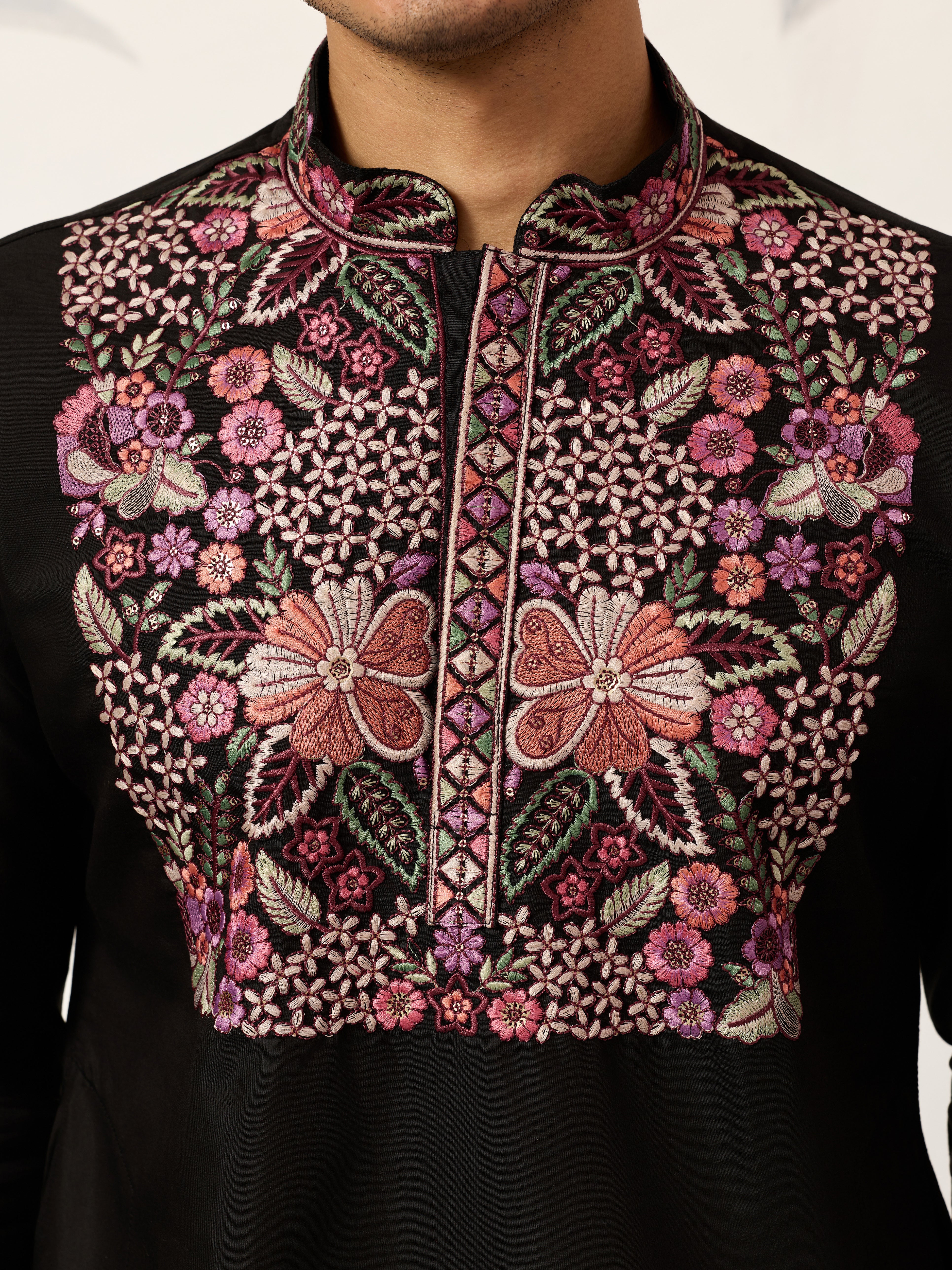 Festive Wear Premium Black Kurta Pant Set for Mens