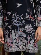 Beautiful Black Viscose Silk Kurta mens wear