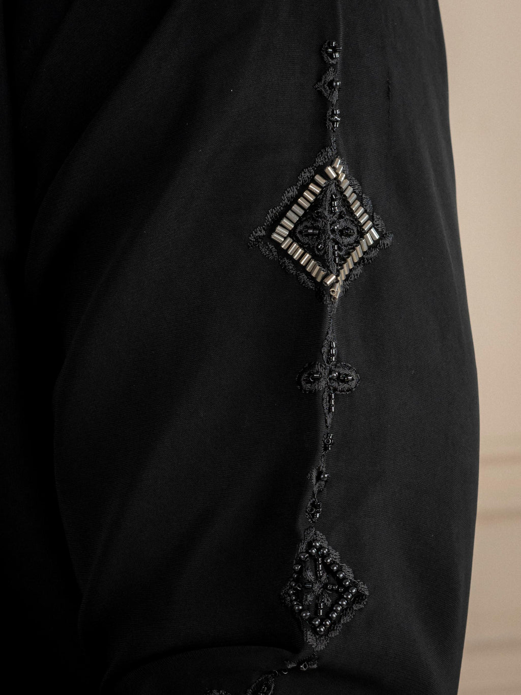 Black Lachka Cutdana Beads Kurta Set | Tulip Designer
