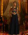 Black Thread Work Top Plazzo Set | Tulip Designer