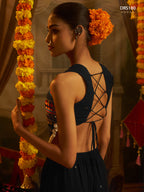 Black Thread Work Top Plazzo Set | Tulip Designer
