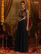 Black Thread Work Top Plazzo Set | Tulip Designer
