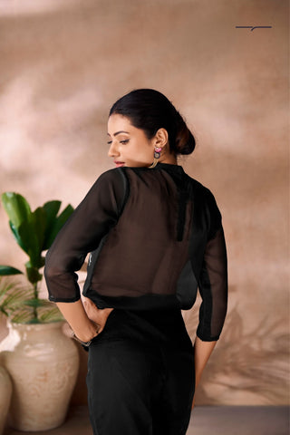 Black Couture Organza Co Ord Set