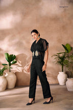 Black Luxe Organza Statement Co Ord Set