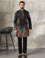 Bold Black Premium Soft Silk Thread Embroidered Kurta Pant Set