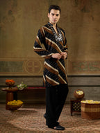 Traditional Black Rayon Navratri Kurta Set For Men
