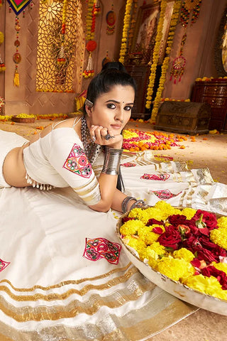 White Traditional Navratri Chaniya Choli Collection