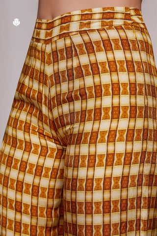 Royal Blue Floral Designer Pure Muslin Silk Co Ord Set