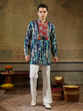 Blue Rayon Embroidery Mirror Work Kurta Set | Tulip Designer
