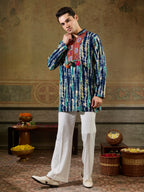 Blue Rayon Embroidery Mirror Work Kurta Set | Tulip Designer
