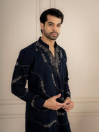 Bold Blue Armani Beads Kurta Set For Men | Tulip Designer
