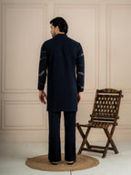 Bold Blue Armani Beads Kurta Set For Men | Tulip Designer
