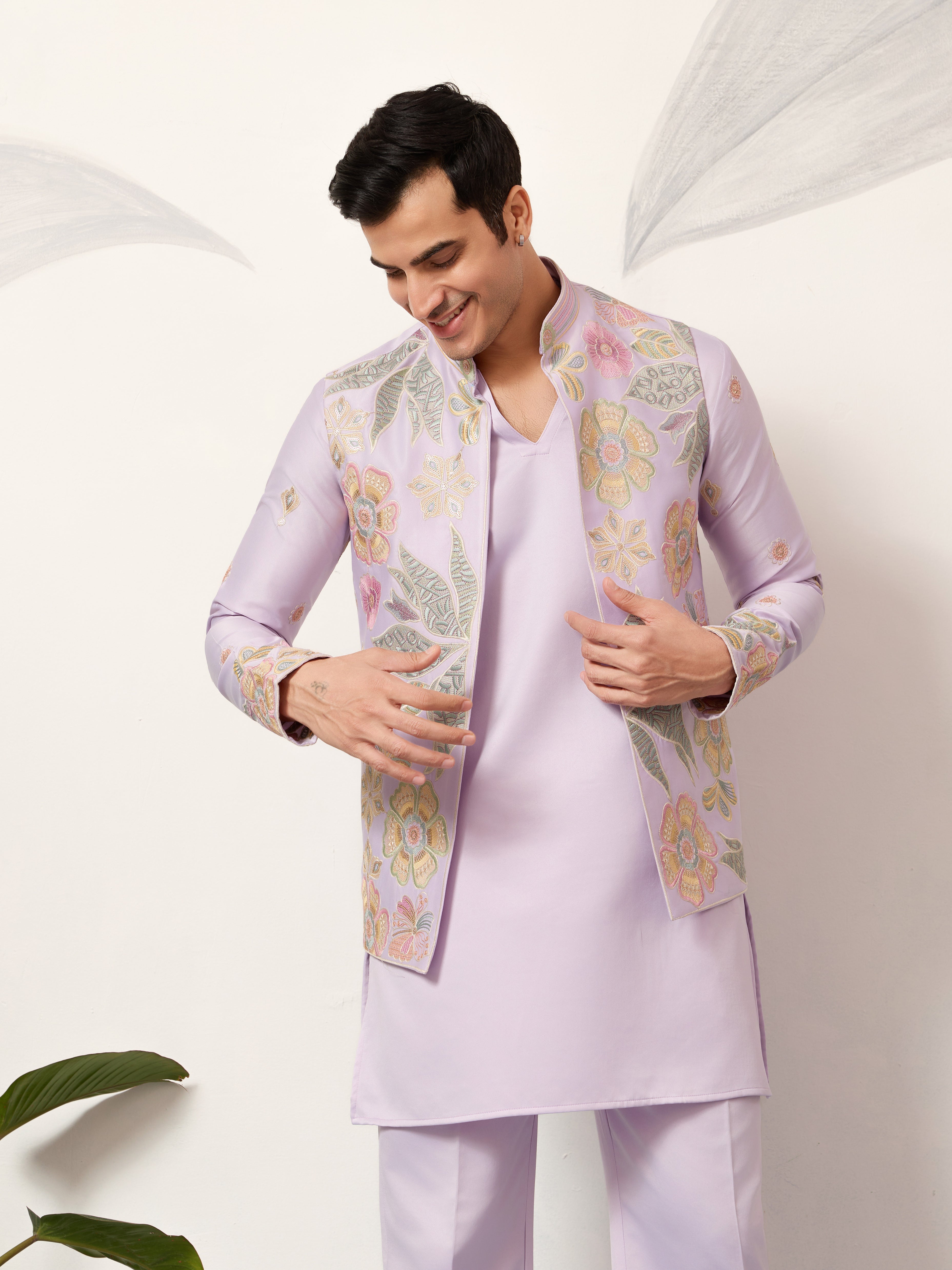 Mens Wear Designer Luxury Koti Kurta Set for Carnival Season
