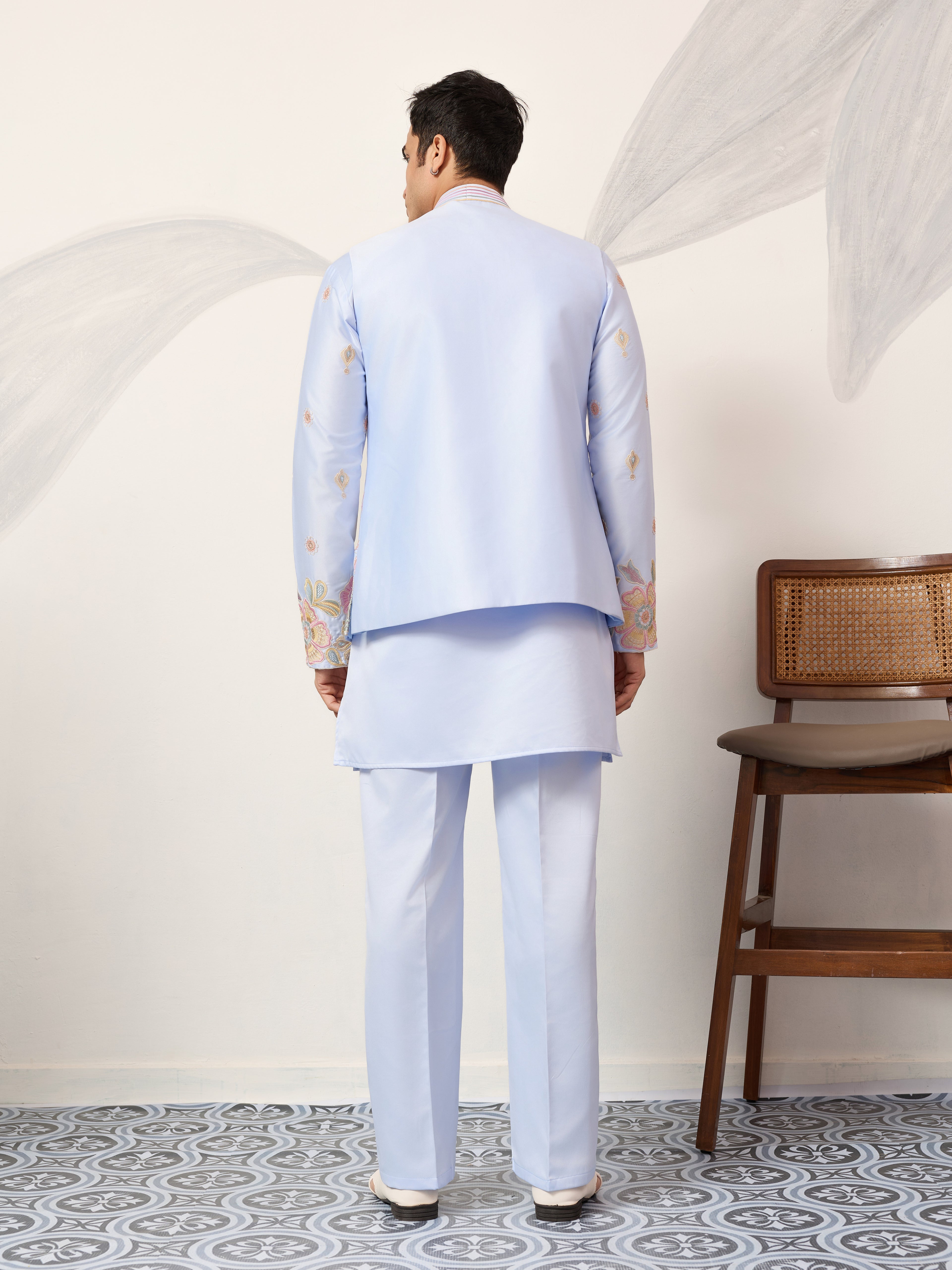 Luxury Carnival Function Special Mens Wear Koti Kurta Set
