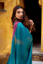 Pure Chanderi Thread Embroidered Regal Lehenga Set