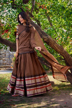 Pure Chanderi Zari Border Lehenga Choli with Dupatta
