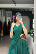 TILTON PURE CHANDERI ZARI WEAVING LEHENGA CHOLI WITH DUPATTA