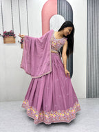 Wedding Chinnon Thread Lehenga Choli Set | Tulip Designer
