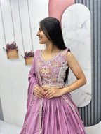 Wedding Chinnon Thread Lehenga Choli Set | Tulip Designer
