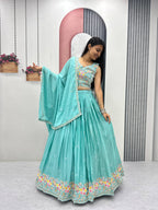 Wedding Chinnon Thread Lehenga Choli Set | Tulip Designer
