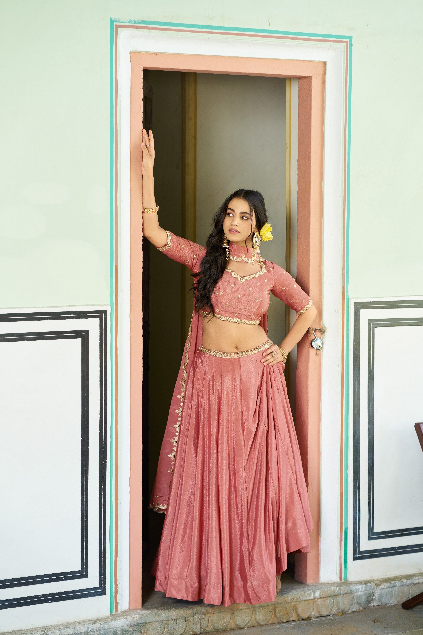 Luxury Chinon Heavy Flair Lehenga Collection for Special Occasions
