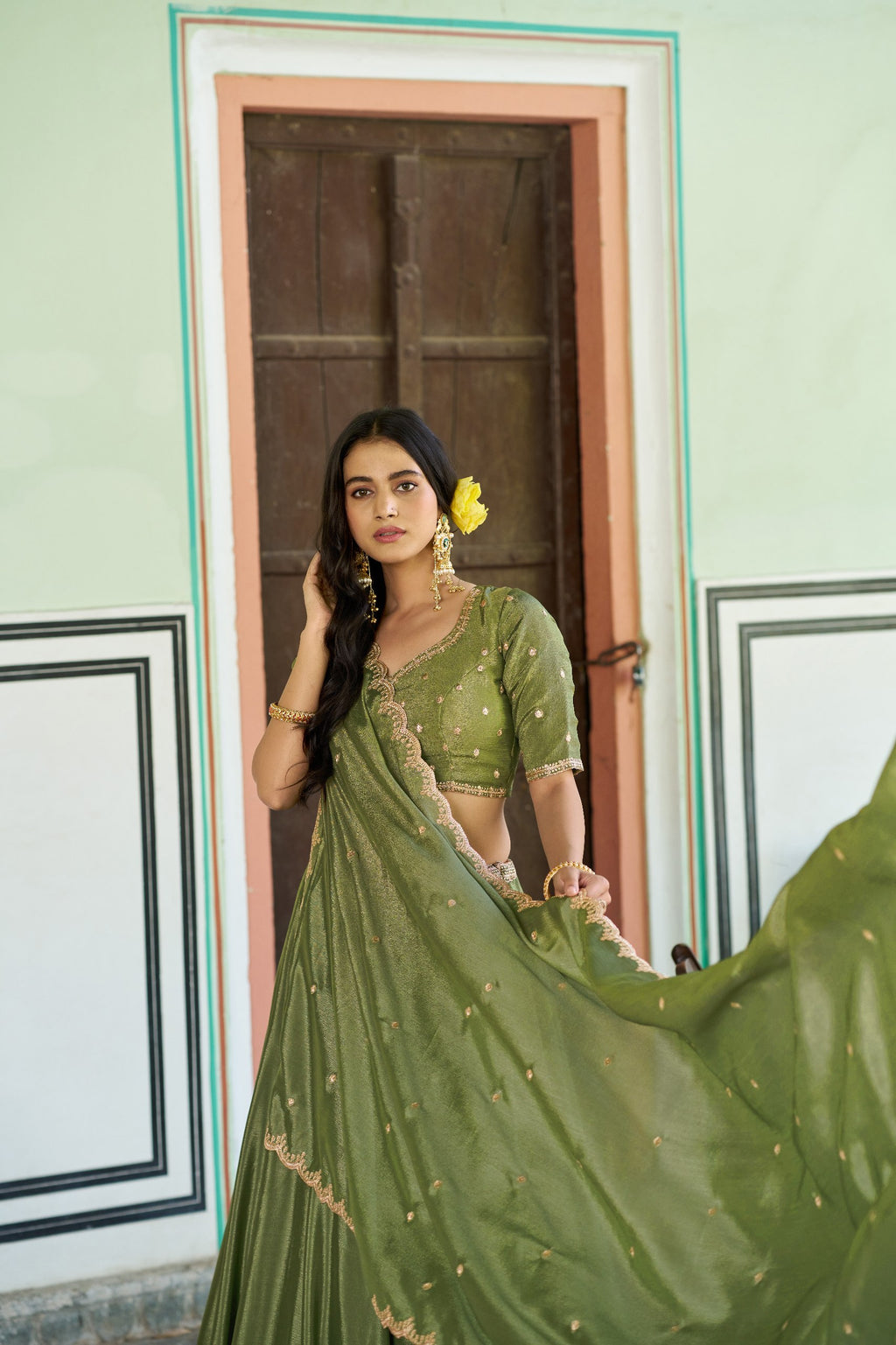 Luxury Chinon Heavy Flair Lehenga Collection for Special Occasions
