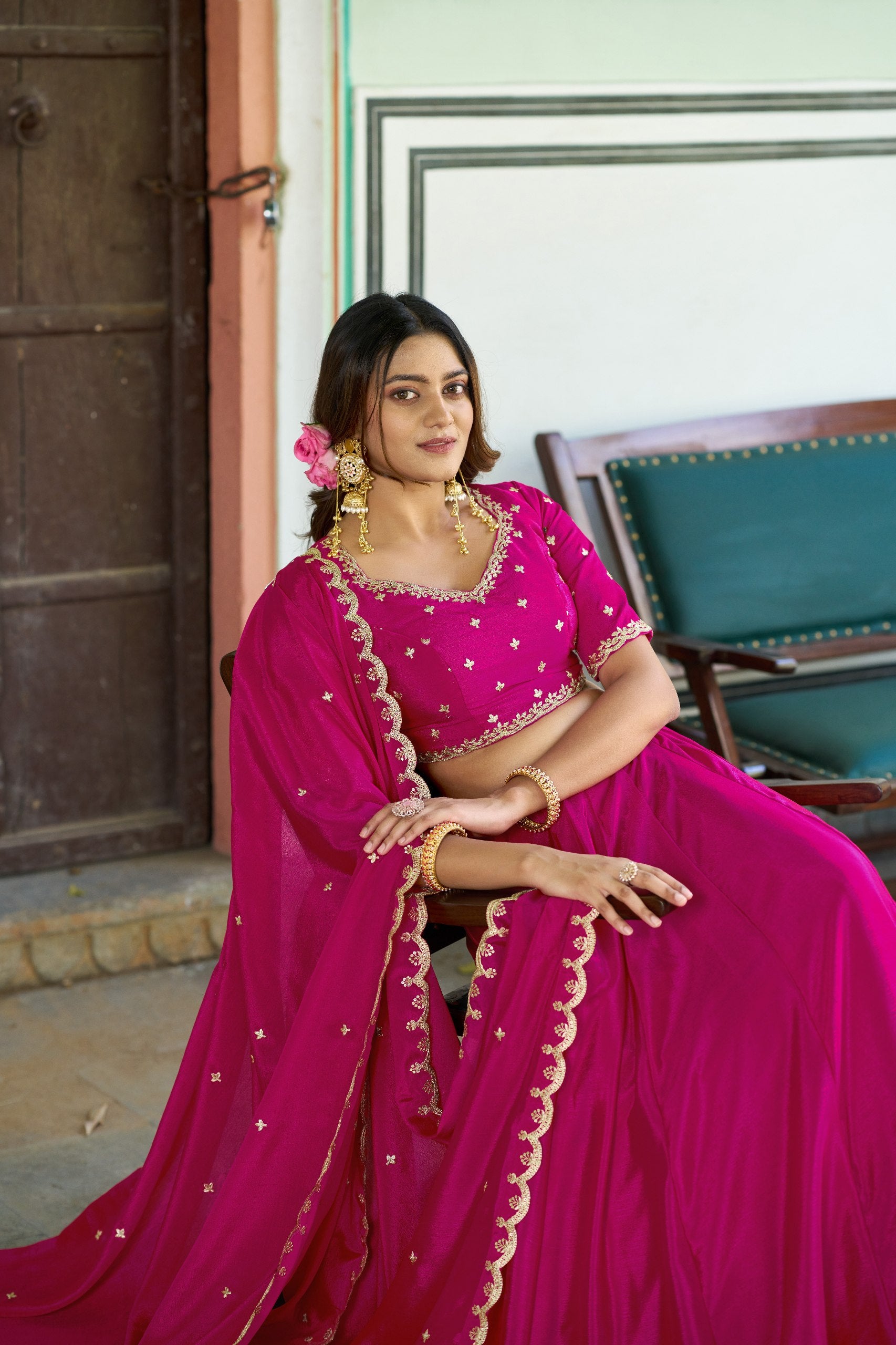 Luxury Chinon Heavy Flair Lehenga Collection for Special Occasions
