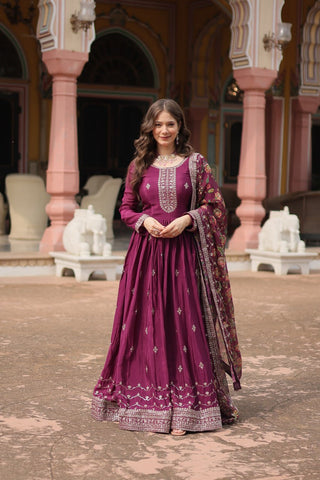 Chinon And Sequins Embroidered Work Discover the perfect ensemble to add a touch of glamour to your wardrobe and stand out from the crowd
