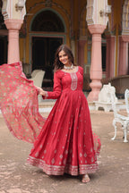 Chinon And Sequins Embroidered Work Discover the perfect ensemble to add a touch of glamour to your wardrobe and stand out from the crowd
